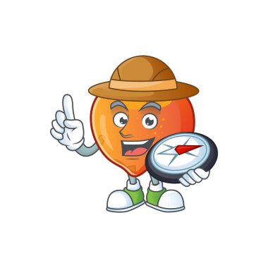 Beyaz arka planda Explorer nektarin çizgi film karakteri