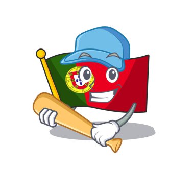 Şeklinde çizgi film beyzbol bayrağı portekiz karakteri oynamak