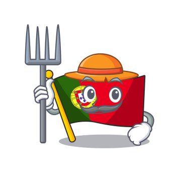 Çiftçi bayrak portekiz karakteri şeklinde karikatür