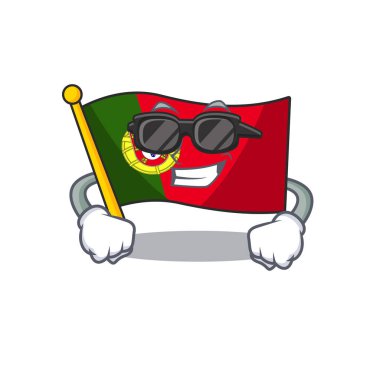 Süper serin portekiz bayrağı karikatür masada katlanmış