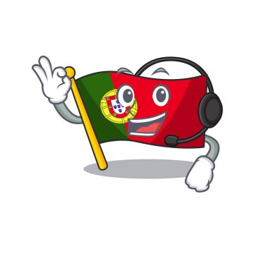 Kulaklık bayrağı portekiz karakteri izole ile