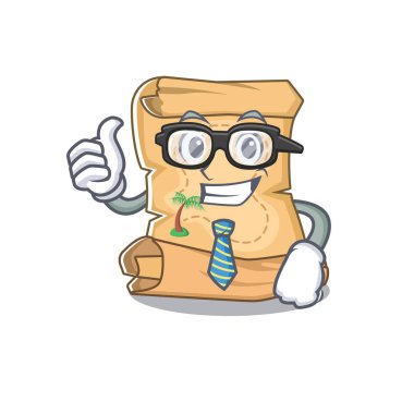 Karakter çantasında işadamı maskot hazine haritası