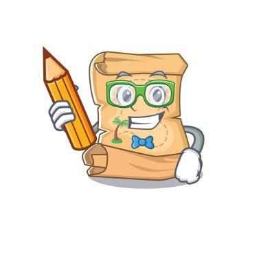 Karakter çantasında öğrenci maskotu hazine haritası