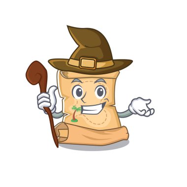 Şekil karakteri Cadı hazine haritası karikatür