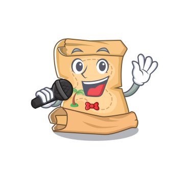 Şekil karakteri Singing hazine haritası karikatür