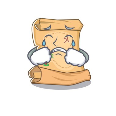 Şekil karakteri ağlayan hazine haritası karikatür