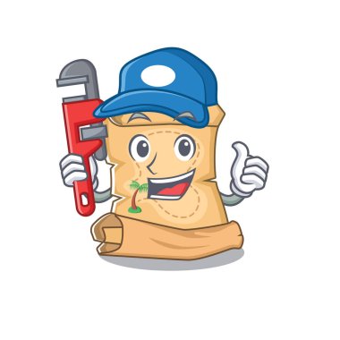 Karikatür ile izole Tesisatçı hazine haritası