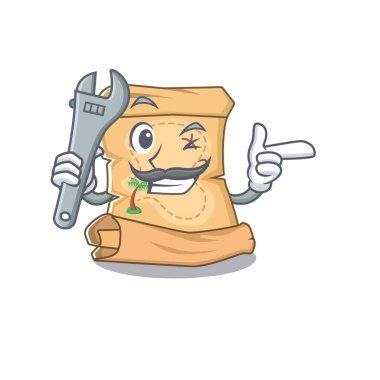 Karikatür ile izole mekanik hazine haritası