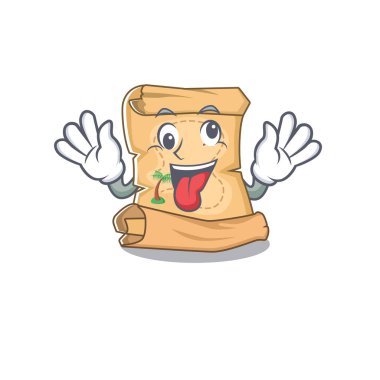 Crazy hazine haritası karikatür ile izole