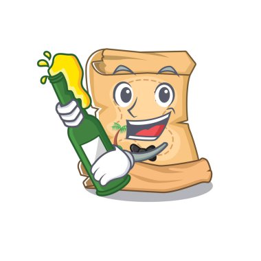 Karikatür ile izole bira hazine haritası ile