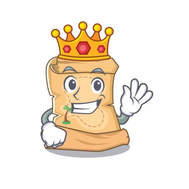 Kral hazine haritası karikatür ile izole