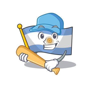 Beyzbol bayrağı arjantin karikatür şekilli maskot oynamak