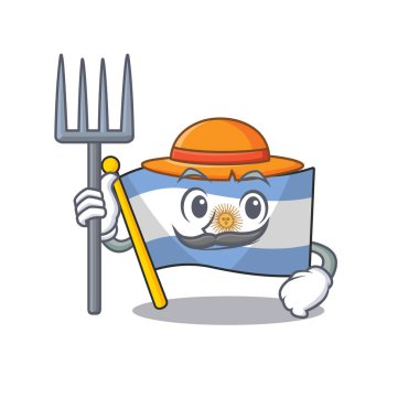 Çiftçi bayrak arjantin karikatür şekilli maskot