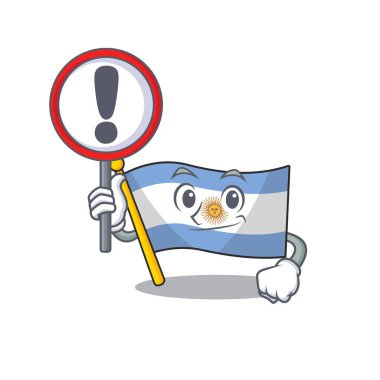 Tabela bayrağı arjantin karikatür şekilli maskot ile