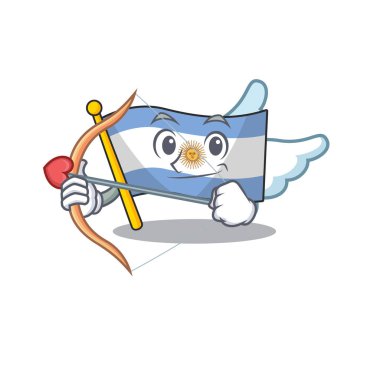 Cupid bayrak arjantin karikatür şekilli maskot