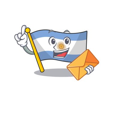 Zarf bayrağı arjantin karakteri ile izole ile