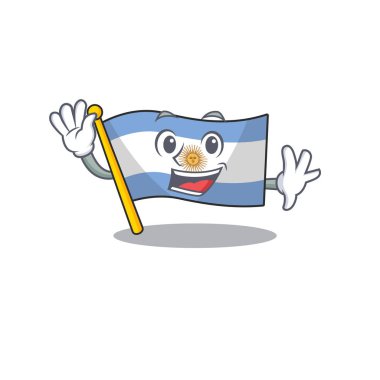 Karakter ile izole bayrak arjantin sallayarak