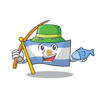 Balıkçılık arjantin karakter bayrağı masanın üzerinde katlanmış