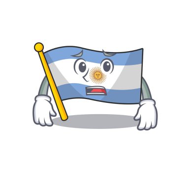 Korku arjantin karakter bayrağı masanın üzerine katlanmış