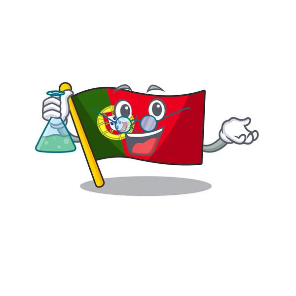 Professor Portugal flagga viks på Cartoon Table — Stock vektor