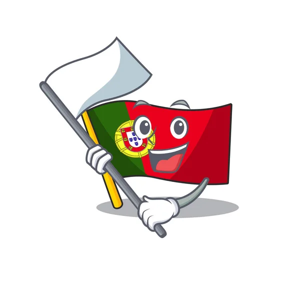 S vlajkou vlajky Portugalsko izolované ve znaku — Stockový vektor