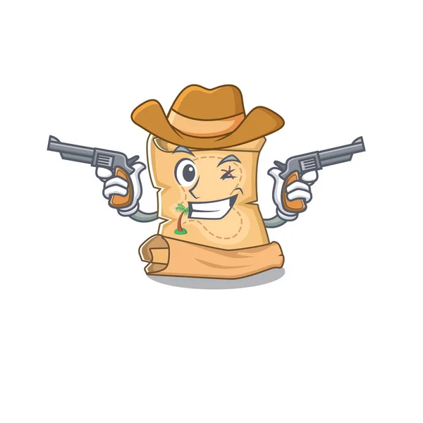 Cowboy Kincses Térkép a karakter alakja — Stock Vector