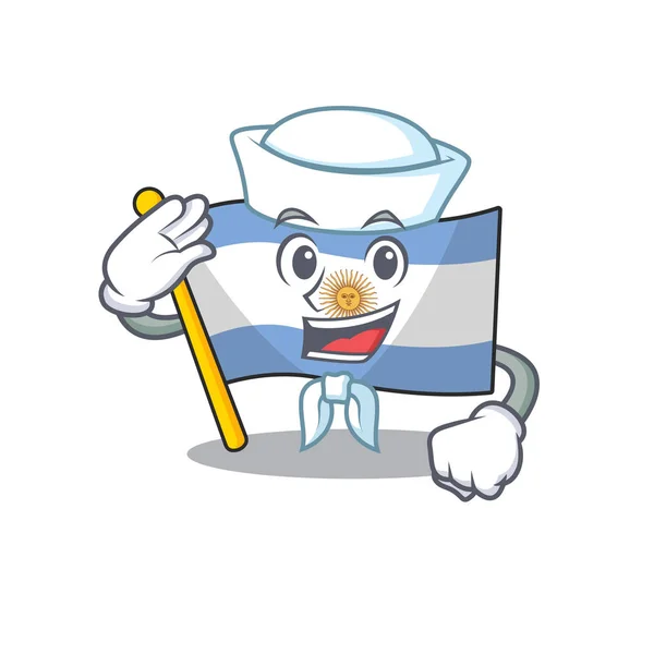 水手旗阿根廷卡通形状吉祥物 — 图库矢量图片