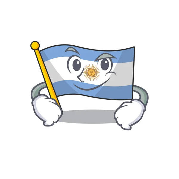 Bandeira Smirking argentina isolado com o personagem —  Vetores de Stock