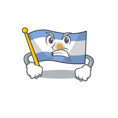 Kızgın arjantin karakter bayrağı masanın üzerine katlanmış