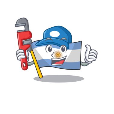 Tesisatçı arjantin maskot bayrağı karikatür çekmecesinde tutuldu