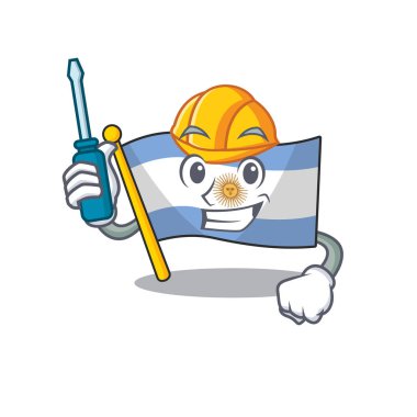 Otomotiv arjantin maskot bayrağı karikatür çekmecesinde tutuldu