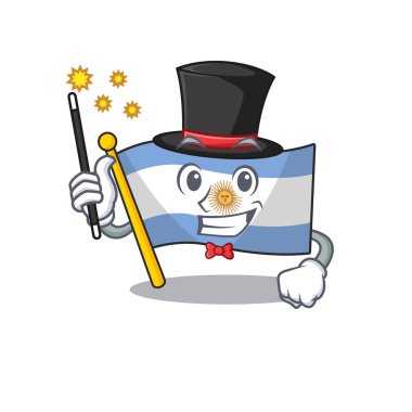 Sihirbaz arjantin maskot bayrağı karikatür çekmecesinde tutuldu