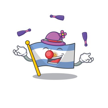 Karikatür çekmecesinde tutulan arjantin maskotu bayrağı hokkabazlık