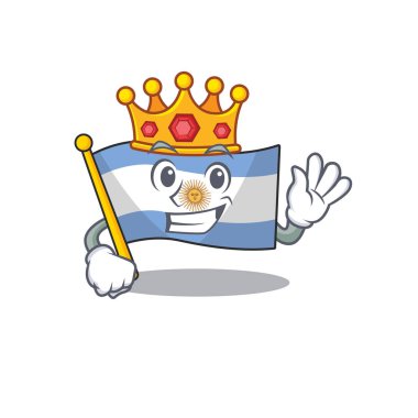 Kral arjantin maskot bayrağı karikatür çekmecesinde tutuldu