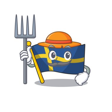 Çiftçi bayrağı İsveç karakteri karikatür direğine kaldırdı