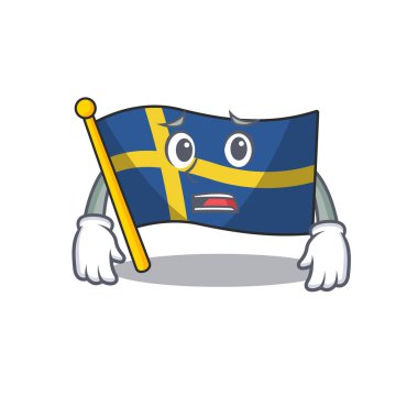 Maskot şekli ile Korkulu bayrak İsveç
