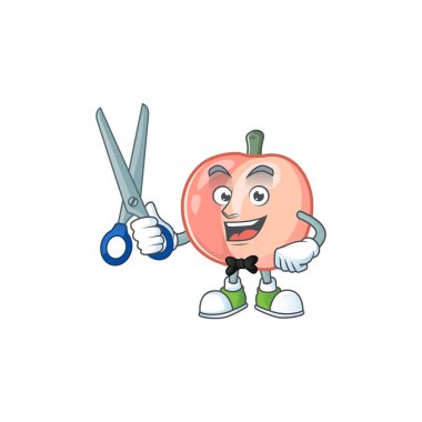 Berber karikatür şeftali beyaz arka plan izole