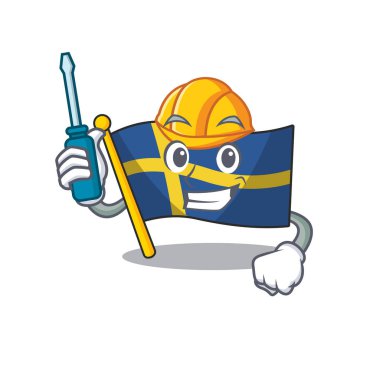 Otomotiv İsveçli bayrakları karakter direğinde çırpınıyor