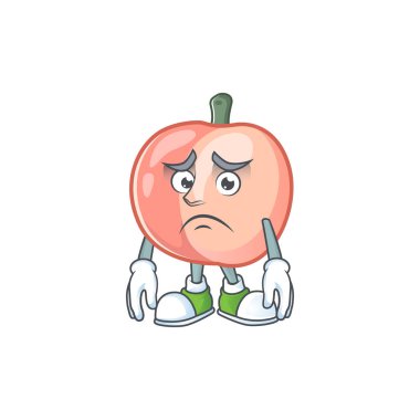 Sağlıklı meyve için korkmuş bütün şeftali karikatür