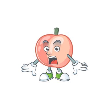 Sağlıklı meyve için şaşırttı bütün şeftali karikatür