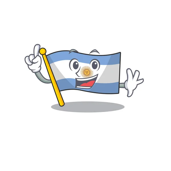 Palec Argentyna maskotka flaga przechowywana w szufladzie Cartoon — Wektor stockowy