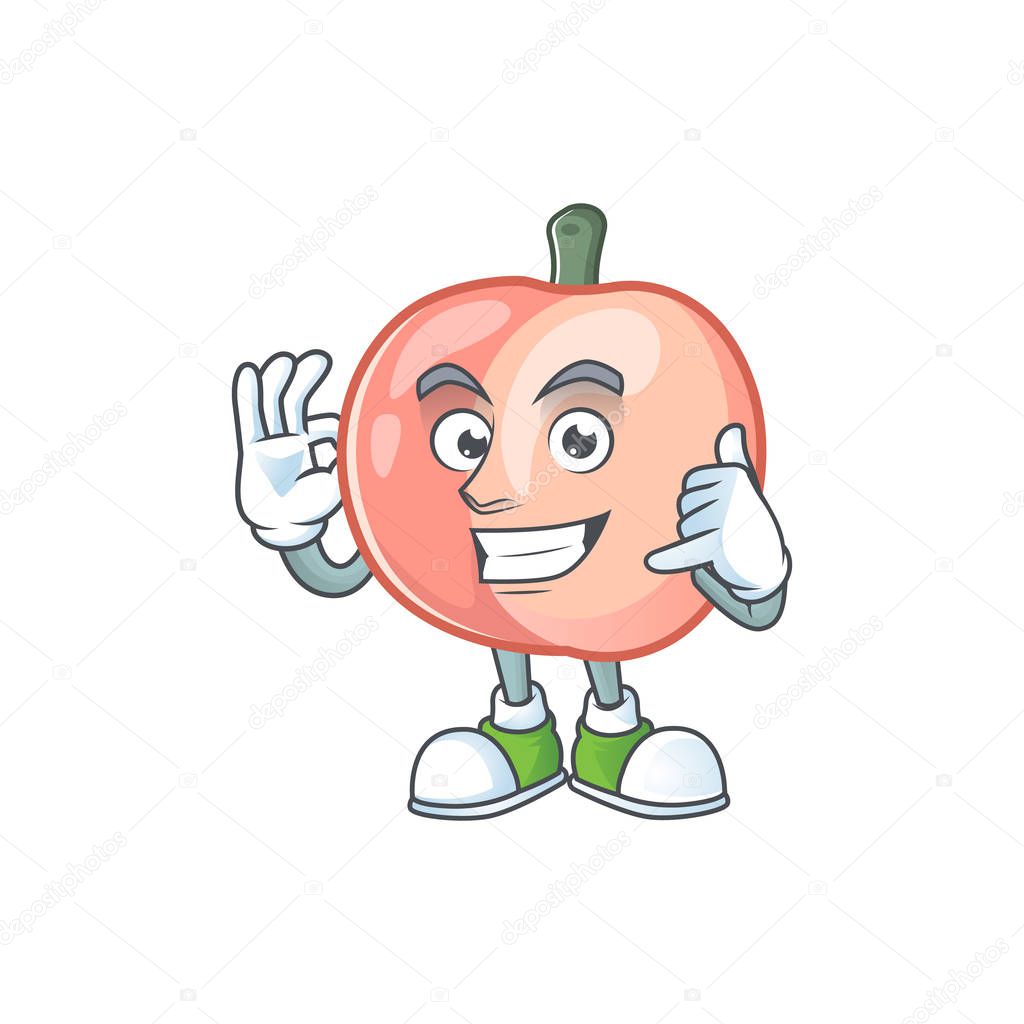 Call me fruit peach fresh character with mascot