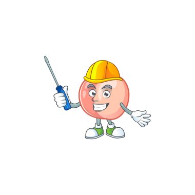 Maskot ile Otomotiv meyve şeftali taze karakter