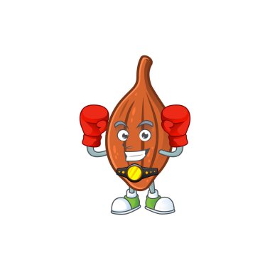 Sembol maskot ile boks tohumları choco karikatür