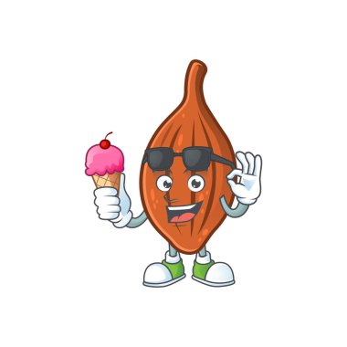 Karikatür karakteri dondurma choco tatlı tatlı ile