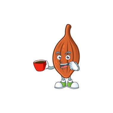 Karikatür karakteri fincan choco tatlı tatlı Içme