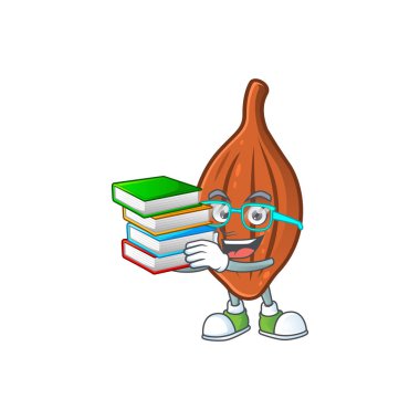 Karakter maskot tarzı ile kitap karikatür choco ile Öğrenci