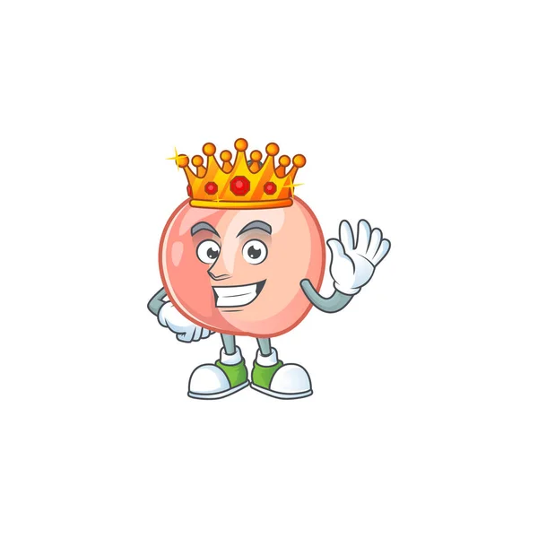 King fruit pêche caractère frais avec mascotte — Image vectorielle