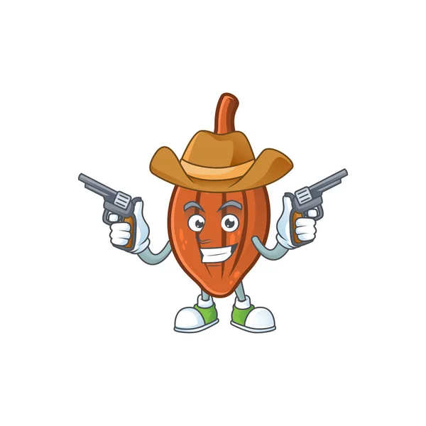 Cowboy-Samen-Schokokarikatur mit Symbol-Maskottchen — Stockvektor