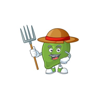 Beyaz arka planda çiftçi kireç meyve karakteri